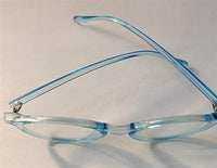 NWT Custom Eyes Blue Clear Frame Round Eye 1.0 Reading Glasses Readers 84172