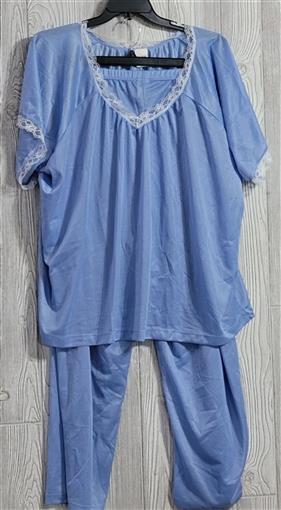 NWOTD Blair Silky Lace Trim Pajama Set Blue 3XL #84535
