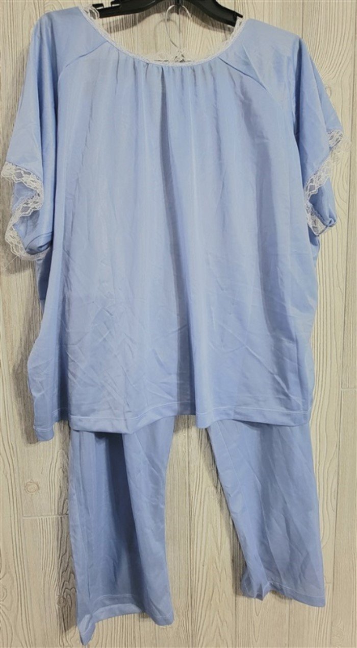 NWOTD Blair Silky Lace Trim Pajama Set Blue 3XL #84535