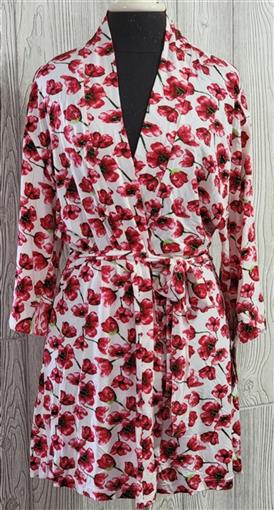 New Cassandra Intimates PS Cooling Modal Short Wrap Robe 999741 Poppies 85909