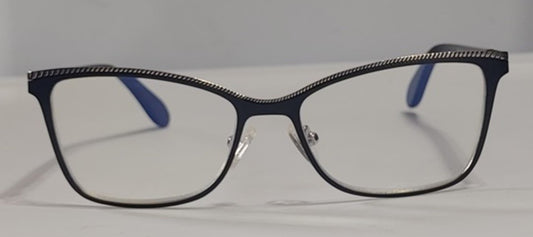 NWT CessBlu Black Rectangle Blue Light 2.00 Reading Glasses Readers 87289