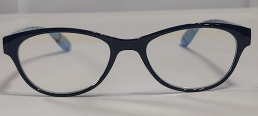 CessBlu Gingham Blue Light Blocking Glasses Cat Eye 2.25 Readers 87288