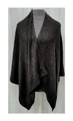 New Anna & Ava Soft Plush Boucle Knit Wrap Black O/S #87441