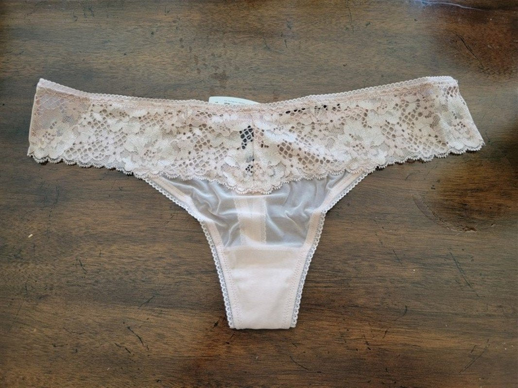 NEW Adore Me 1X Cinthia Unlined Beige Thong #90380