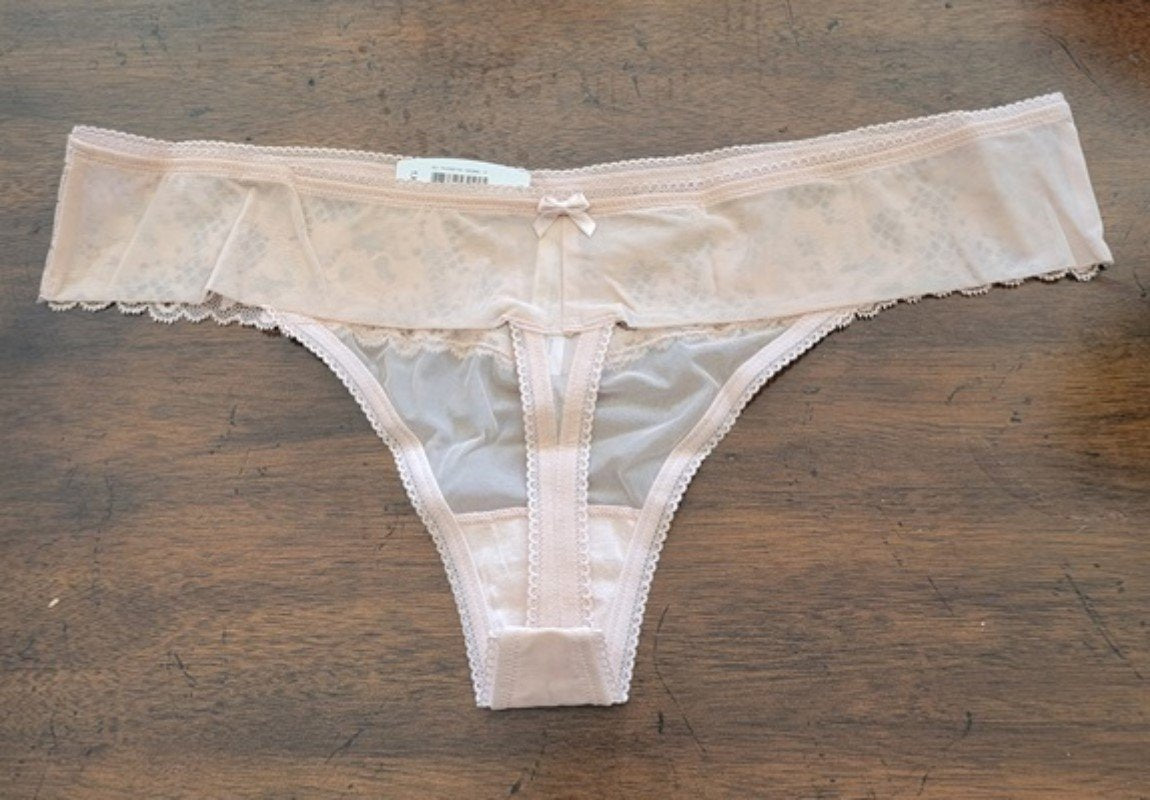 NEW Adore Me 1X Cinthia Unlined Beige Thong #90380