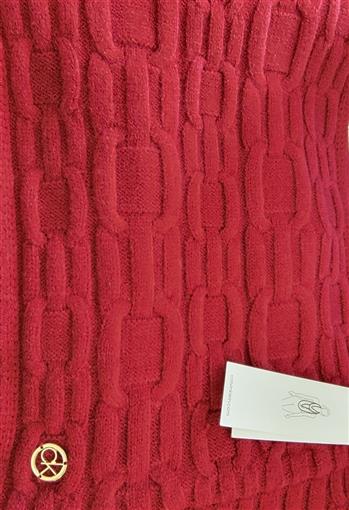 New Calvin Klein Red Infinity Cowl Scarf Equestrian Knit 91774