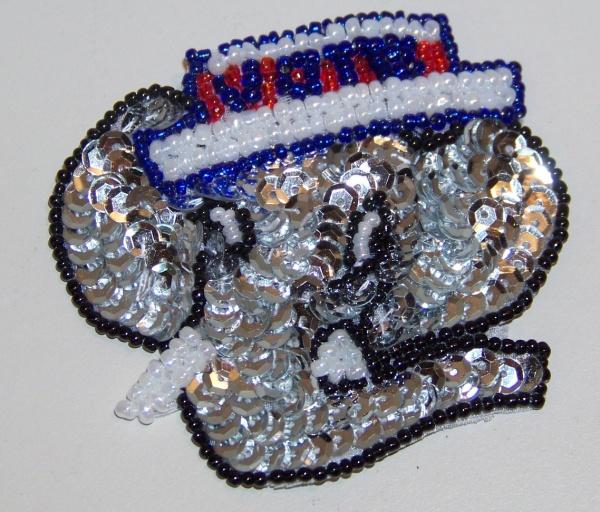 Vintage VOTE Republican Elephant Sequin Patch Pin