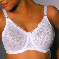 NWOT Bali 36C Lace 'N Smooth Seamless Cup Underwire Bra 3432 White #49901