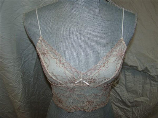 NEW honeydew Intimates 76090 Camellia Longline Bralette S Ivory & Copper 50064