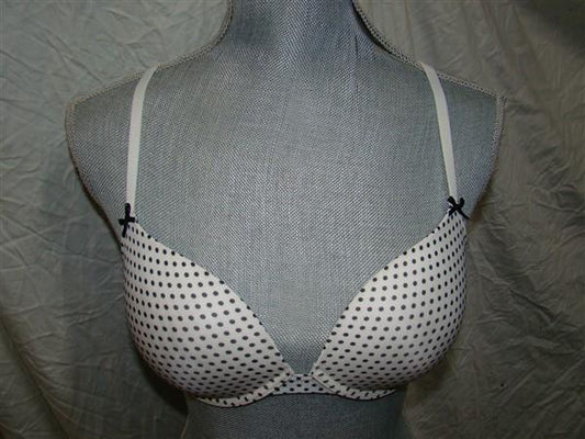 NEW Kensie Bella T-Shirt Bra Convertible Racerback Bra 34B Black White Polka Dot