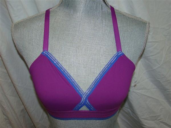 New b.tempt'd by Wacoal 30 b.active Sports Bra Bralette 952210 Purple Blue 55566