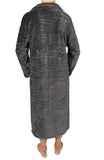 NEW Miss Elaine Jacquard Minky Fleece Short 39" Zipper Robe Charcoal Sz M #68772