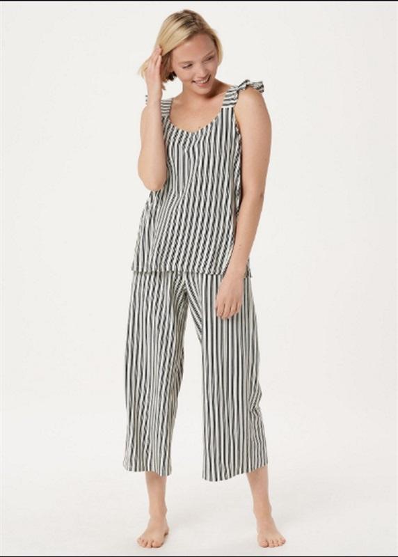 NWT AnyBody XXS Cozy Knit Flutter Sleeve Striped PJ Set #73748