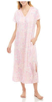 NEW Miss Elaine Rayon Zip Up Kaftan Robe 864789 Pink Paisley Petite Small #74098