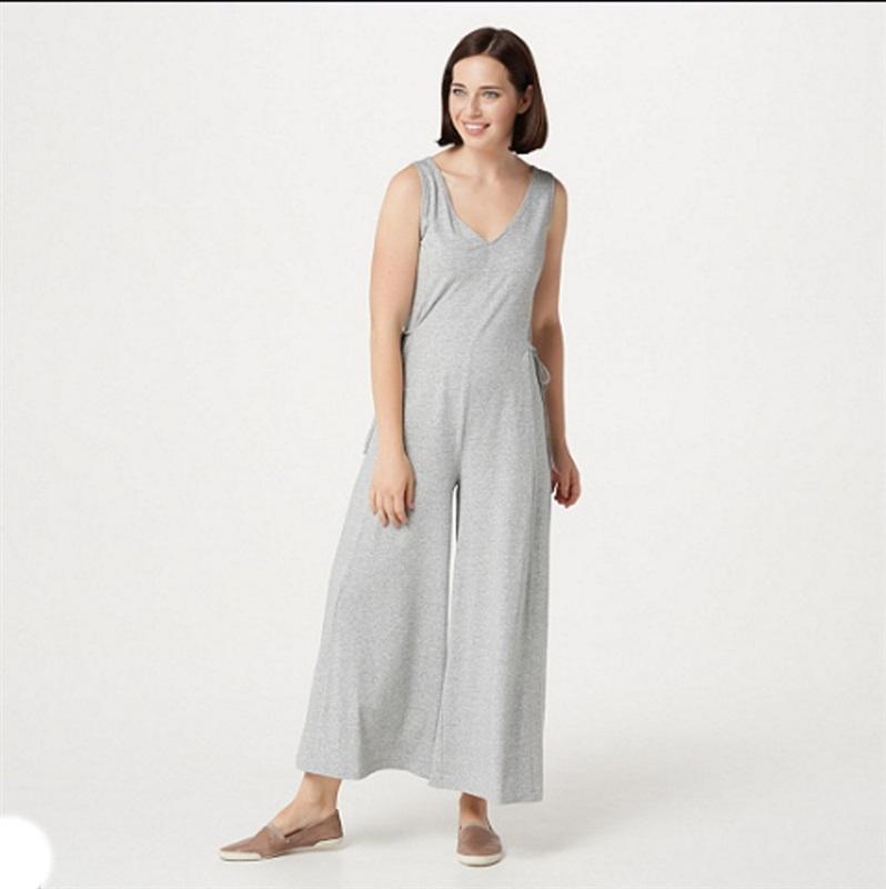 NWt Anybody Tall SM Cozy Knit Wide leg Jumpsuit Gray #75137