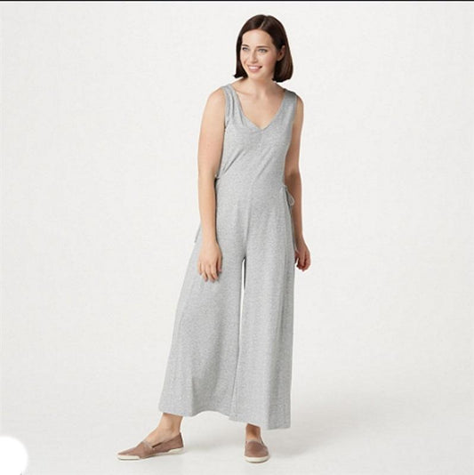 NWt Anybody Tall SM Cozy Knit Wide leg Jumpsuit Gray #75137