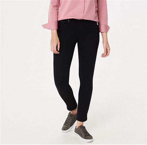 NEW Martha Stewart Knit Denim Zipper Ankle Jeans 8 Black #75380