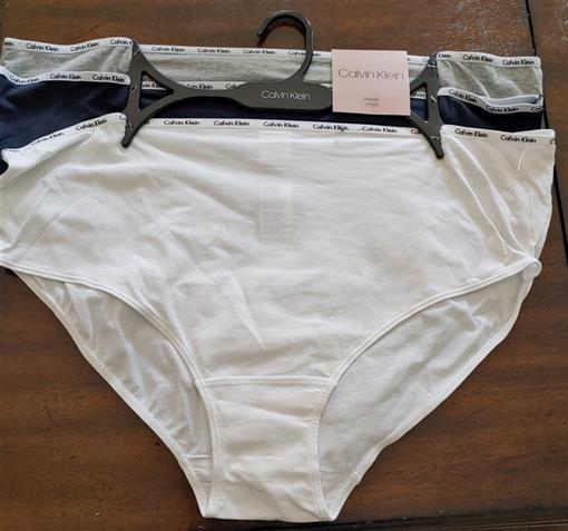 NEW 3pr Calvin Klein Signature Hipster Panty 2X Blue White Gray QP1997X #76438