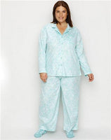 New Karen Neuburger Girl Friend Scroll Aqua Pajamas M #77068
