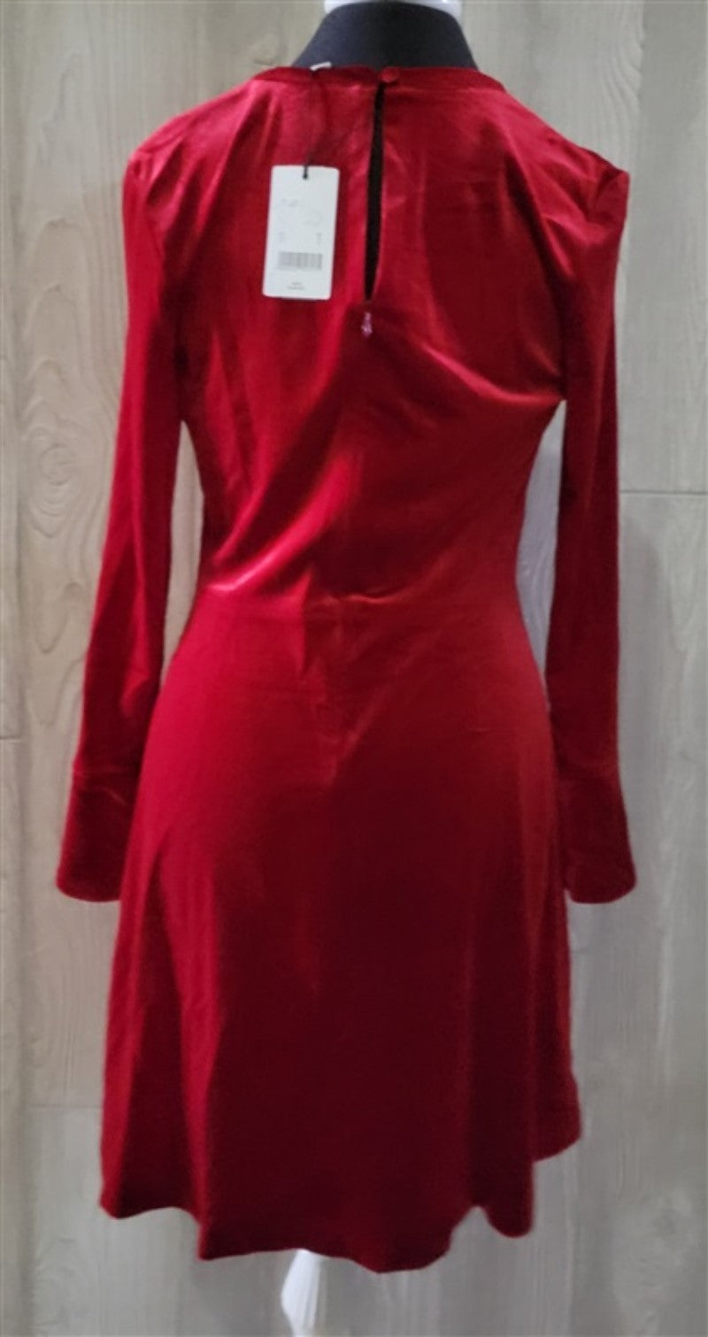 NEW A Loves A Red Velvet Mini Dress Bell Sleeves Sz M 77122