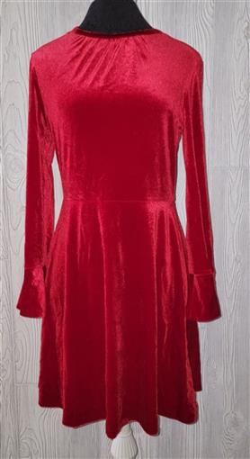 NEW A Loves A Red Velvet Mini Dress Bell Sleeves Sz M 77122