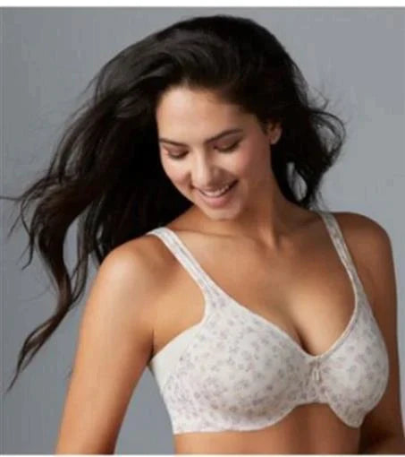 New Bali 40DD One Smooth U Side & Back Smoothing Minimizer Bra 1005 Flower 77292