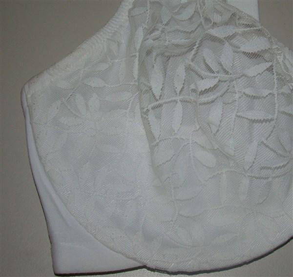 NWOTD Olga Bra 36DD Sheer Leaves Lace Full-Figure Minimizer 35519 White #77314
