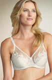 NEW Wacoal 34B Feather 85121 Embroidery Underwire Bra Ivory #77356