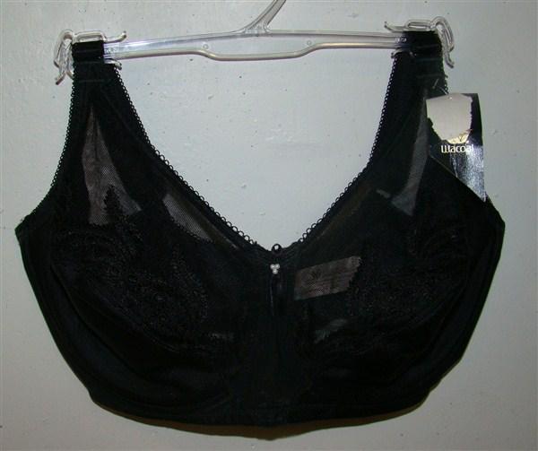 NEW Wacoal 38B Feather 85121 Embroidery Underwire Bra Black #77362