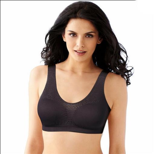 NEW Bali 2X Bra Comfort Revolution Seamless Microfiber Crop Top 103J Black 77495