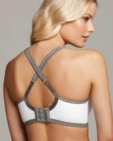 NEW Natori 32DD Yogi Yoga Sports Bra 731050 White Gray 77575