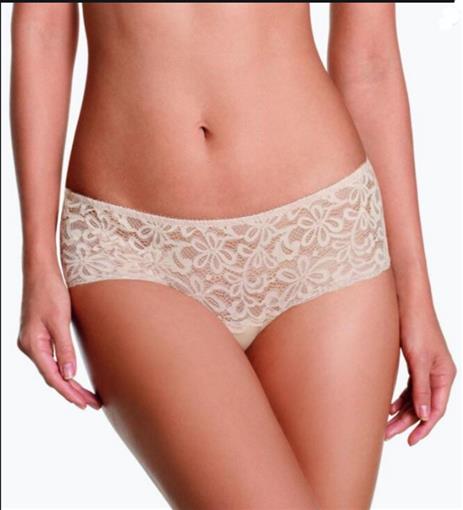 NWT Wacoal 1 All Dressed Up 845166 S Beige Lace Boy Short Panty Underwear 77598