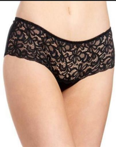 NWT Wacoal 1 All Dressed Up 845166 XL Black Lace Boy Short Panty Underwear 78088