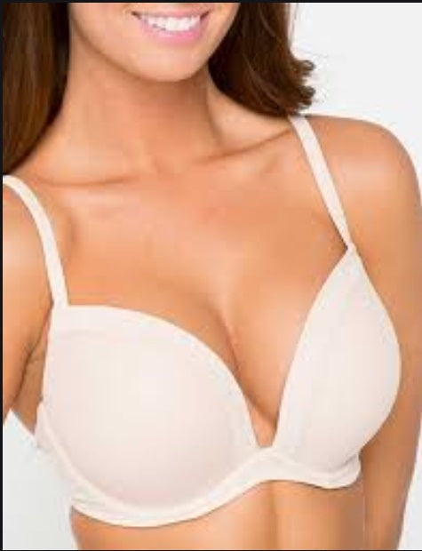 NEW Le Mystere 34G Infinite Possibilities Push Up Plunge Bra 1124 Beige #79412