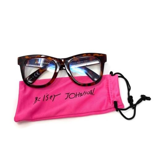 Betsey Johnson Thick Frame Reading Nerd Glass Readers 0.00 Blue Light #79461