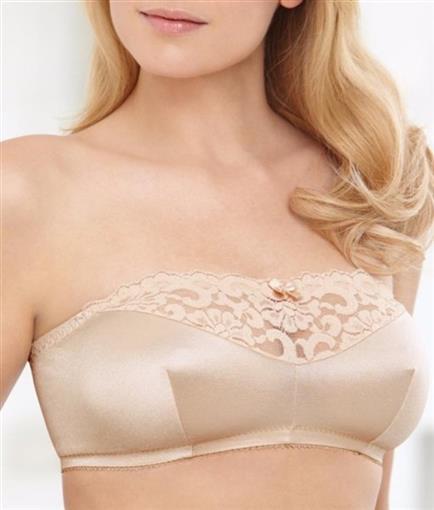 NWOT Glamorise Strapless Comfort Bandeau Bra 1800 Beige 34 B/C/D #79639