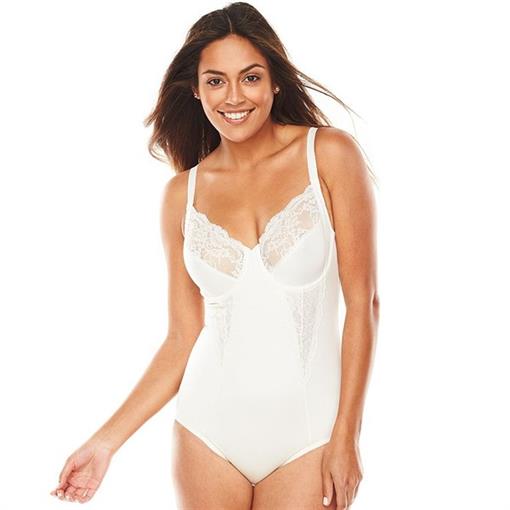 NWT Flexees by Maidenform 42C Firm Control Unlined Body Shaper 1456 Ivory 79952