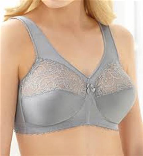 NEW Glamorise Magic Lift Full Figure Support Bra 1000 Gray 46B 80094