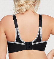 NEw Glamorise 36H No Bounce Cami Sports Bra 1066 Black Gray 81594
