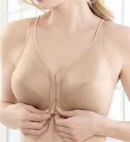 NEW Glamorise 38H Magic Lift Posture Back Beige 1265 Front Close Bra #81656