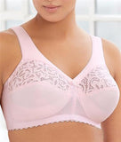 NEW Glamorise 36F Magic Lift Cotton Full Figure Wireless Support Bra 1001 #81763