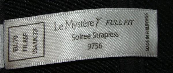 NEW Le Mystere 40F Soiree Strapless Multi Way Bra 9756 Black #82056