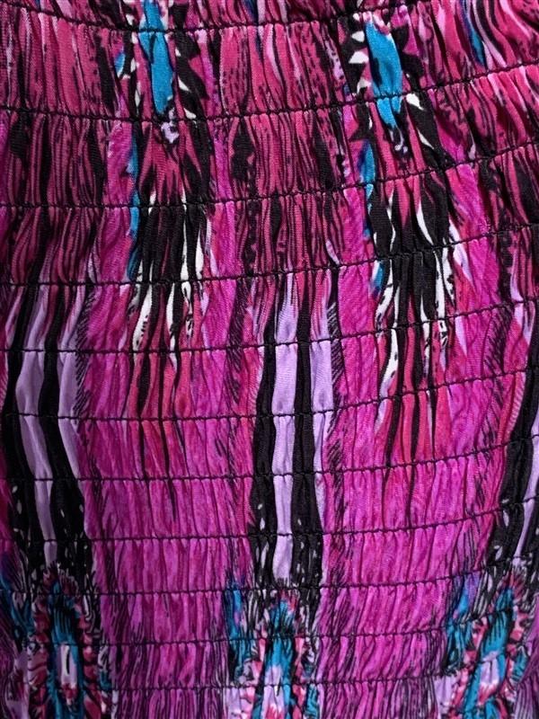 NWT Eye of the Peacock Purple Gathered Bust Maxi Dress Stretch Sundress L #13