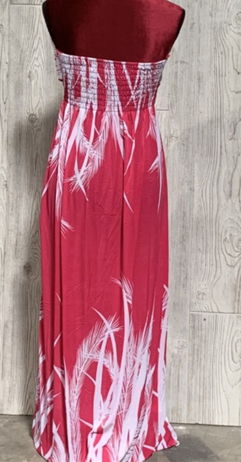 NWT Hawaiian Palms Open Back Keyhole Front Maxi Dress Sundress Pink XXL #19