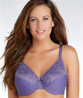 NEW Glamorise Elegance Embroidered Wonderwire Bra 9075 Purple 42D #82323