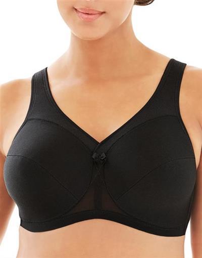 NEW 46C Glamorise Magic Lift Active Support Bra 1005 Black #83382