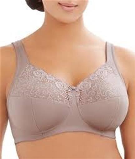 NWOT Glamorise Rose Lace Full-Coverage Figure Wireless Bra 1104 Taupe 44DD 83723