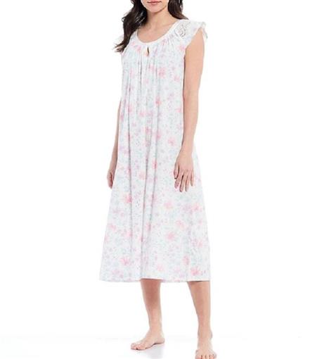New Miss Elaine SM Spring Floral Print Pointelle Knit Nightgown w/ Lace #84268
