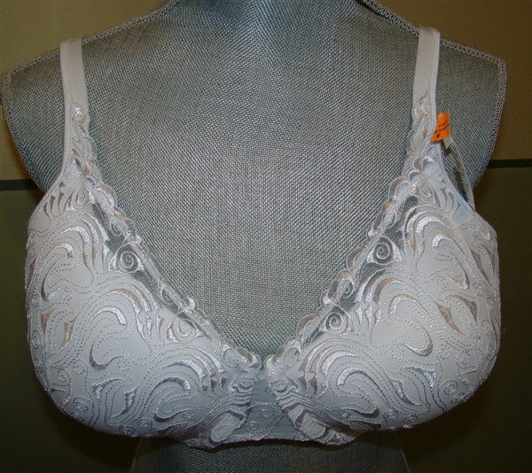 NEW Playtex 38D White Side Smoothing Embroidered Underwire Bra 4513 #86006