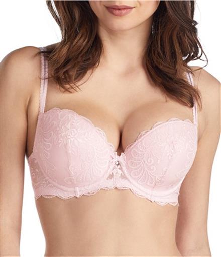 NEW Le Mystere 34D Sophia Light Memory Foam Plunge Lace Bra 2435 Pink #86405